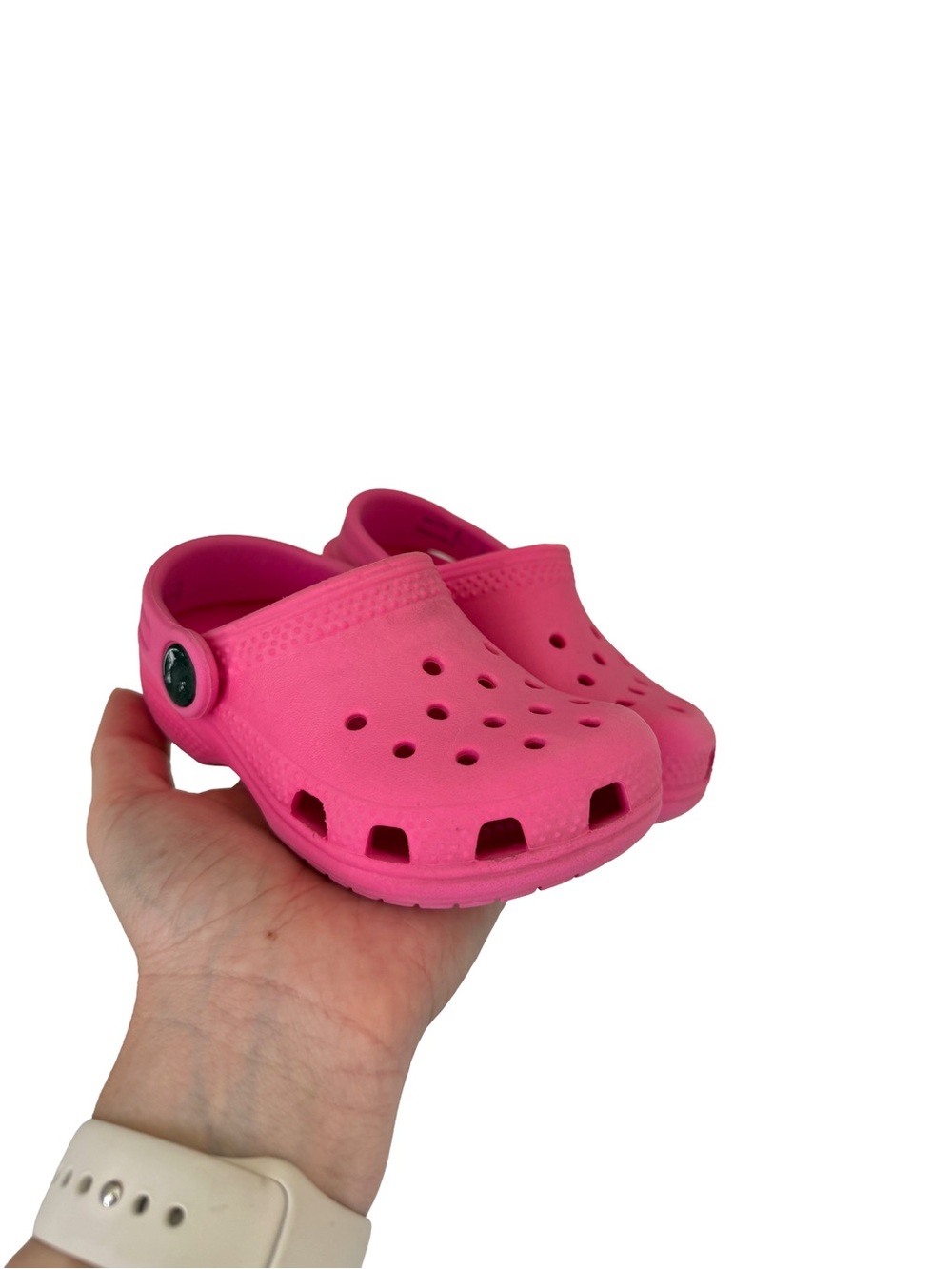 CROCS Kids Hot Pink Classic Clog Sandals